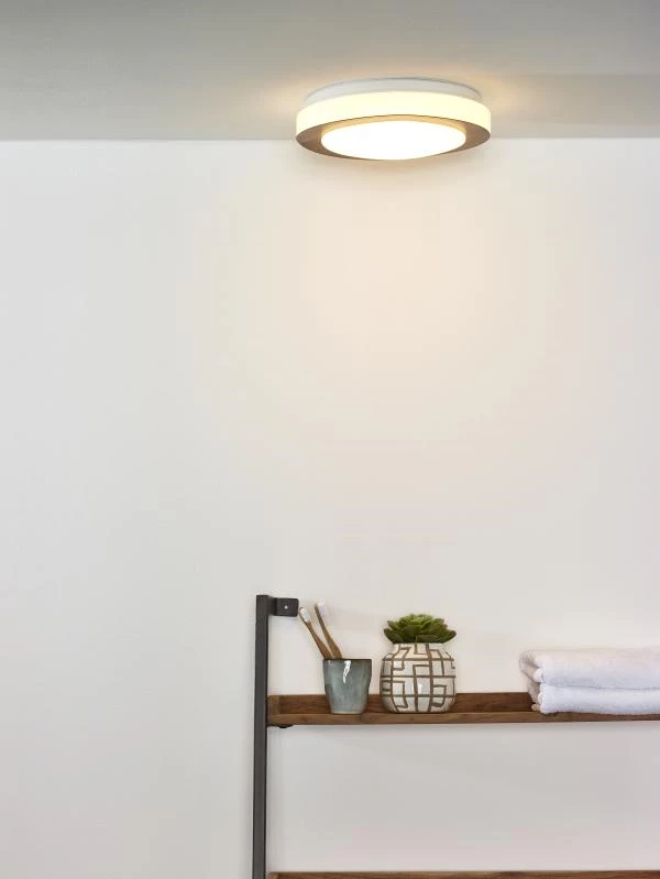 Lucide DIMY - Flush ceiling light Bathroom - Ø 28,6 cm - LED Dim. - 1x12W 3000K - IP21 - 3 StepDim - Natural - ambiance 1